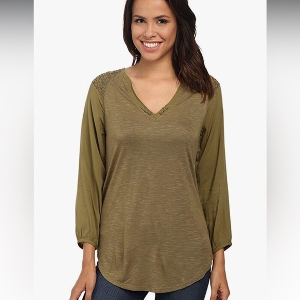 NWT Sanctuary Clothing Country Green Wayward Boho Peasant Top Size XS